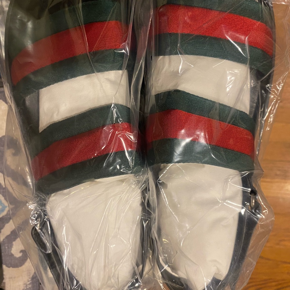 Gucci Men’s Leather and Web Sandals
